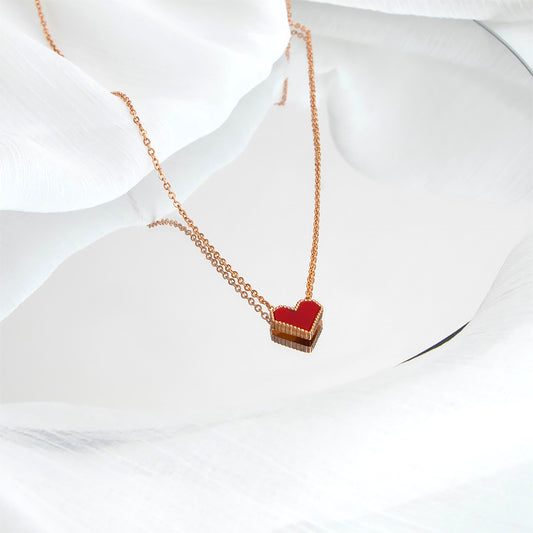 French Vintage Senior Sense with Love Titanium Steel Collar Bone Necklace