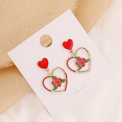 Fashion Flowers Love Earrings