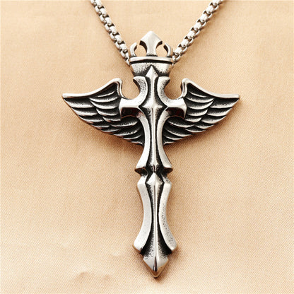 Wing Cross Shape Retro Trendy Men's Pendant