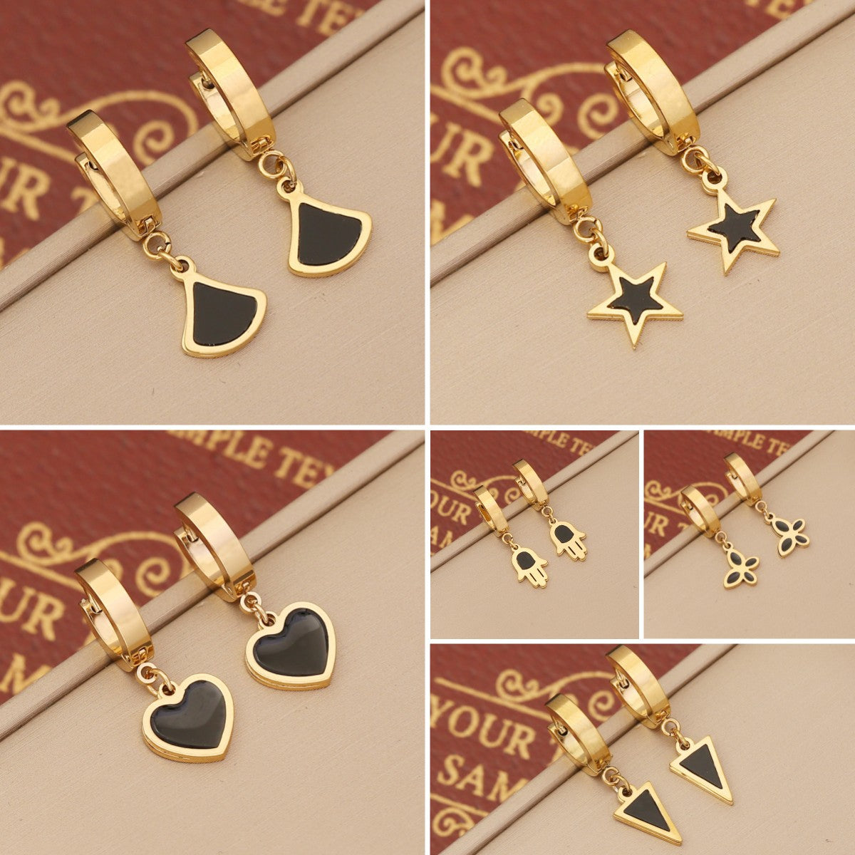Butterfly Heart Stainless Steel Stud Earrings