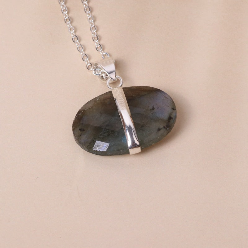 Boho Glitter Blue Phosphorus Amethyst Charm Choker Necklace