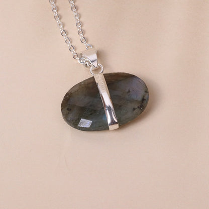 Boho Glitter Blue Phosphorus Amethyst Charm Choker Necklace