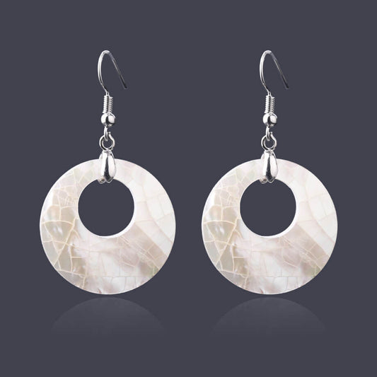 Shell Fragments Spliced Into Buckle Earrings