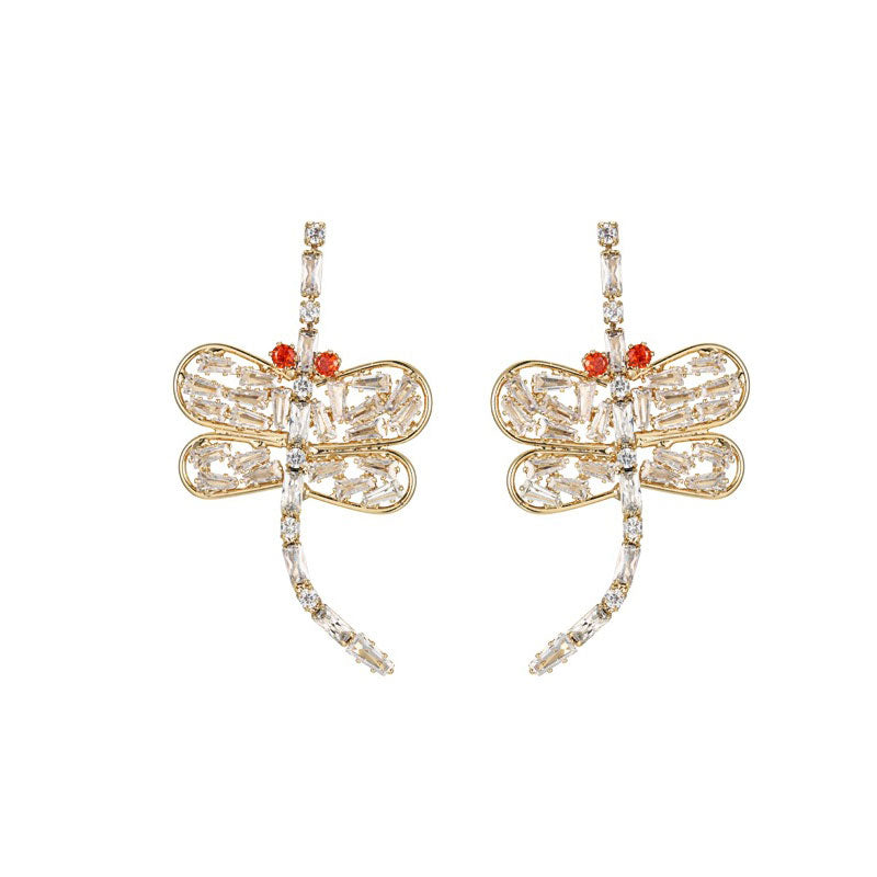 Retro Medieval Dragonfly Personalized Exaggerated Earrings