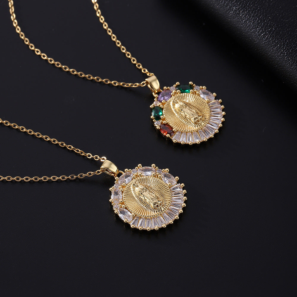 Creative Personality Madonna Geometric Gold-plated Copper Necklace Simple and Versatile