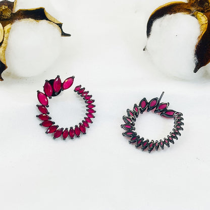 Irregular Wheat Ear Zircon Earrings