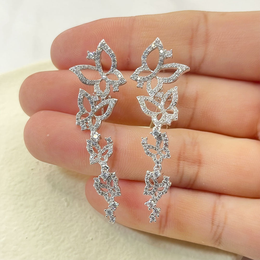 Irregular Butterfly Zircon Earrings