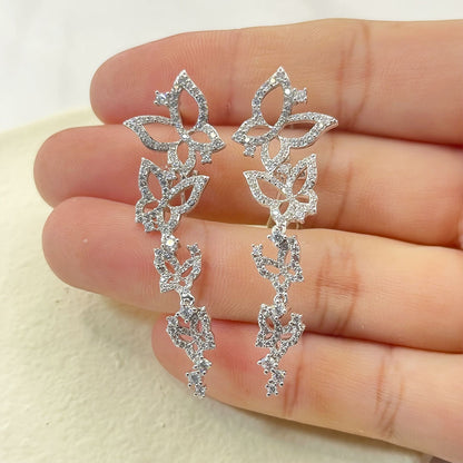 Irregular Butterfly Zircon Earrings