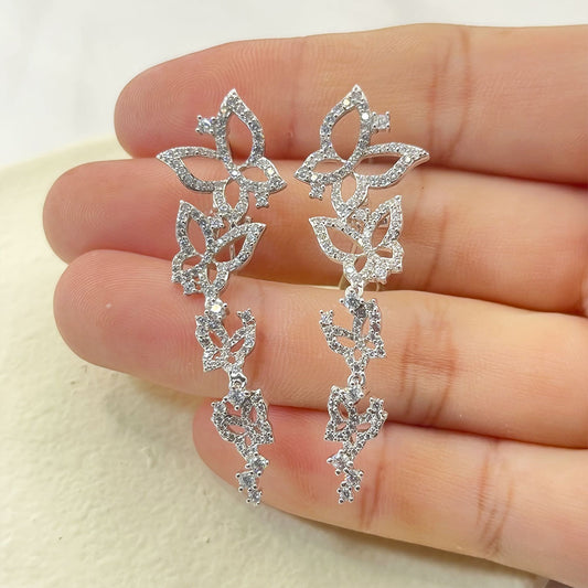 Irregular Butterfly Zircon Earrings