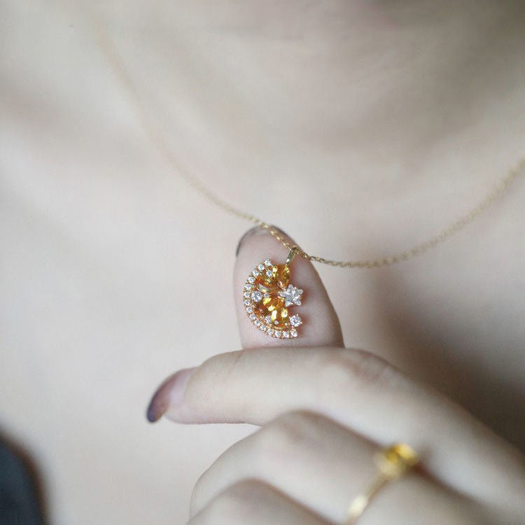 Refreshing Orange Soda Citrine Necklace