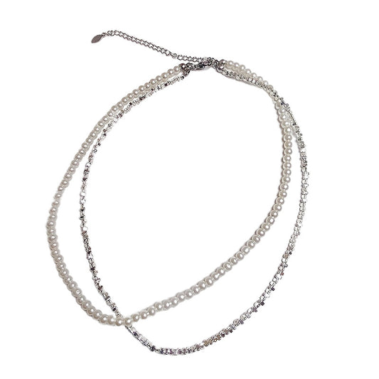 Broken Silver Several Two Tide Vintage Pearl Necklace Double Fashion