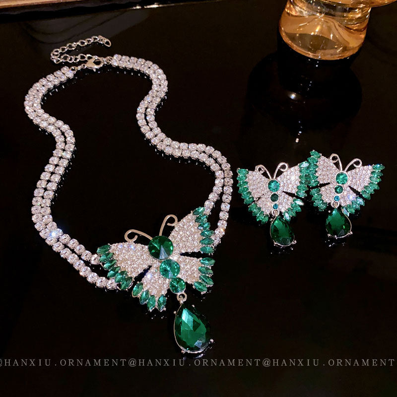 Butterfly Double Long Drop Necklace