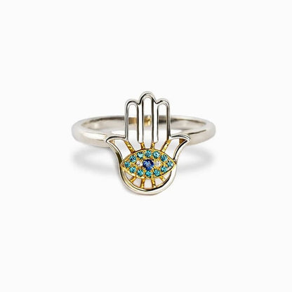"You're Always Protected" Hamsa Zircon Ring