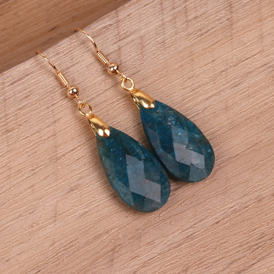 Simple Crystal Cut Drop Earrings