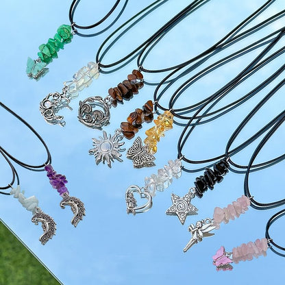 Butterfly Tassel Leather Wax Thread Necklace