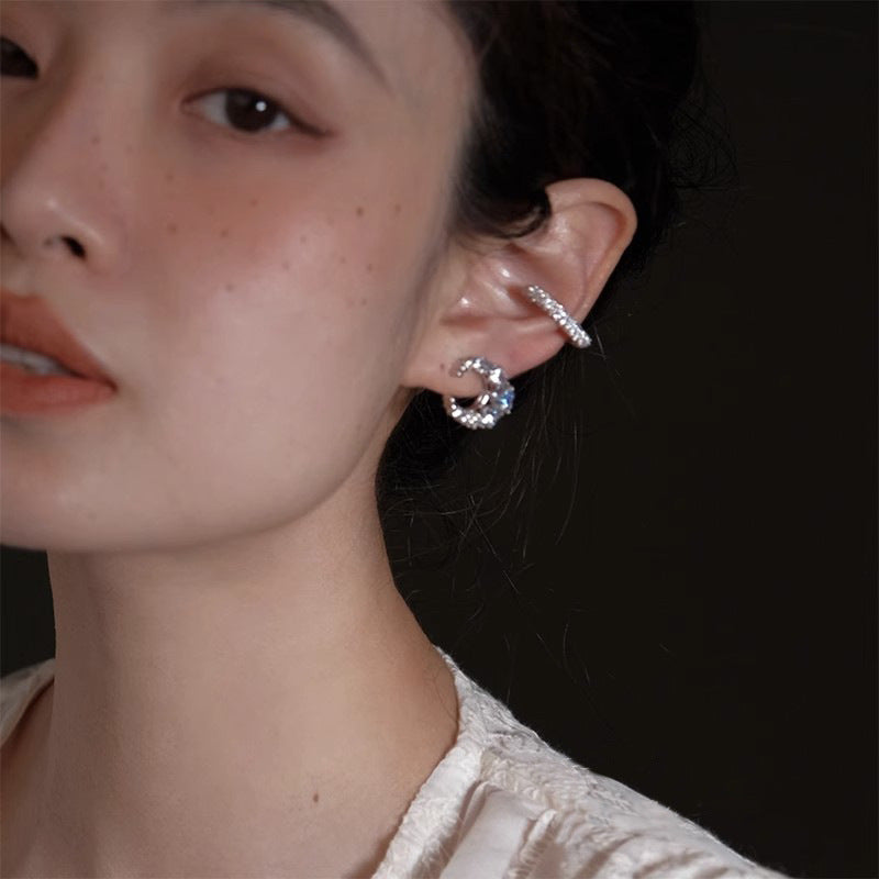 Super Flash Moon Zircon Earrings