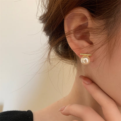 S925 Sterling Silver French Pearl Earrings