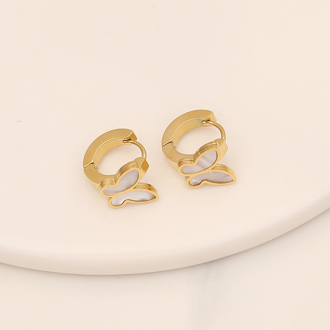 Heart-shaped Stainless Steel Drop Earrings