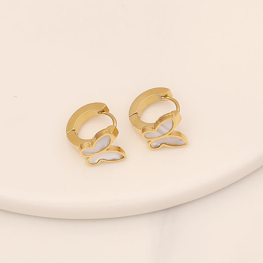 Heart-shaped Stainless Steel Drop Earrings