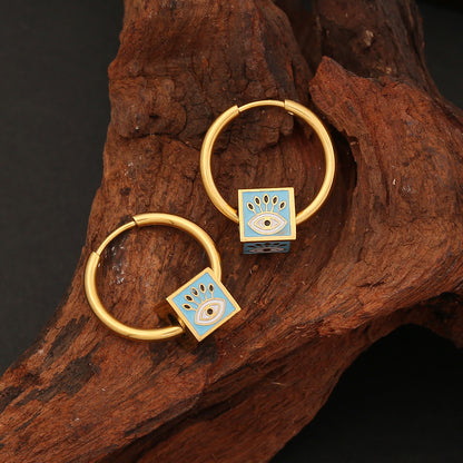 Stainless Steel Dripping Eye Earrings