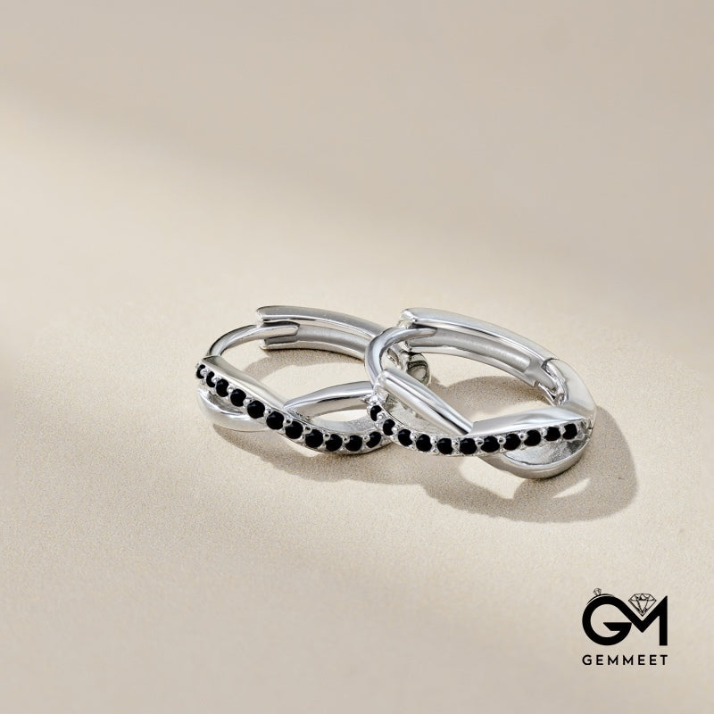 S925 Sterling Cross Design Infinite Symbol Stud Earrings