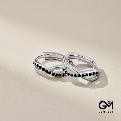 S925 Sterling Cross Design Infinite Symbol Stud Earrings