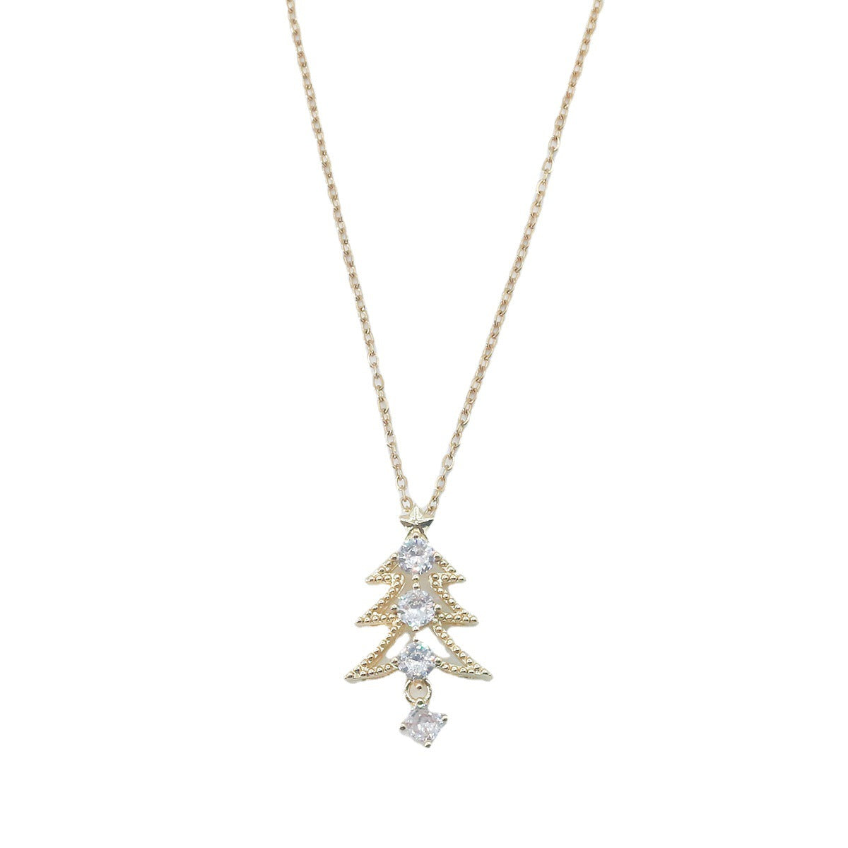 Titanium Steel Christmas Tree with Clavicle Necklace