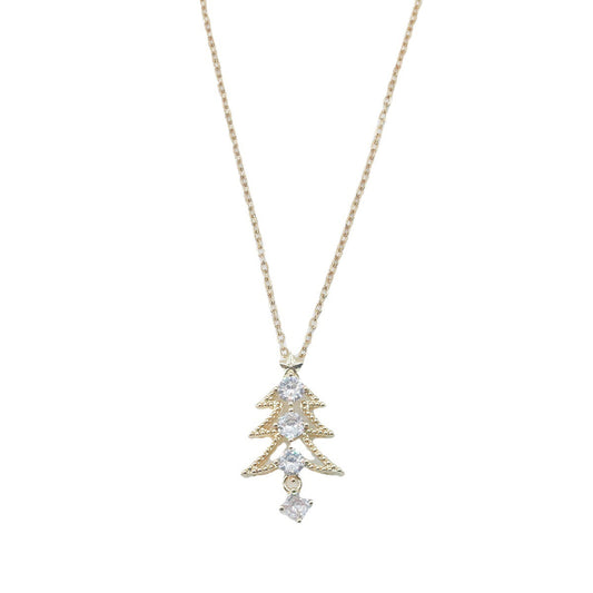 Titanium Steel Christmas Tree with Clavicle Necklace
