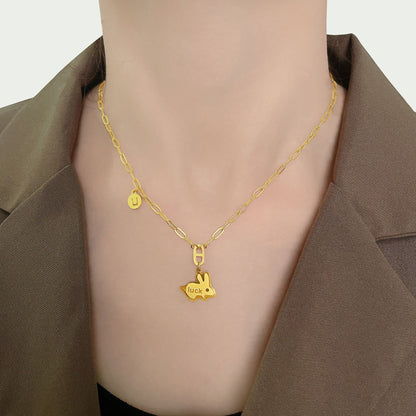 New Lucky Rabbit Titanium Steel Collar Bone Necklace