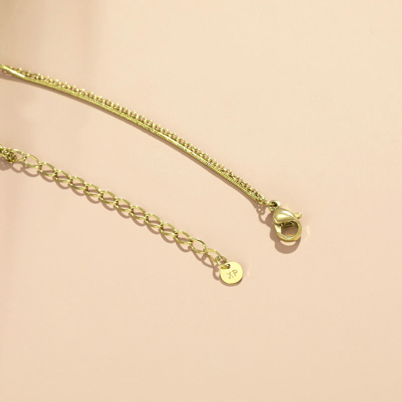 Hip Hop Geometric Double Layer Necklace