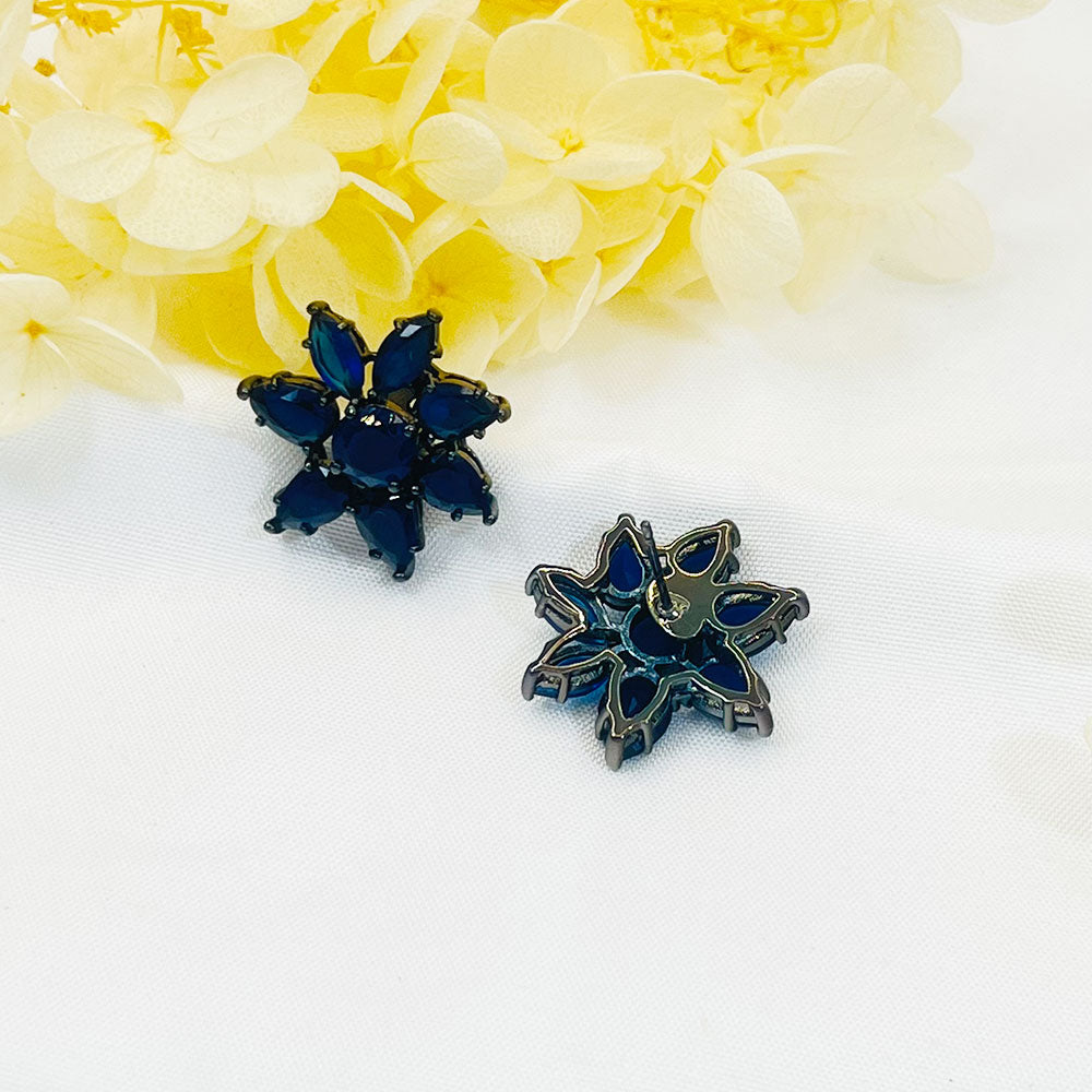 Buckeye Petal Blue Zircon Earrings