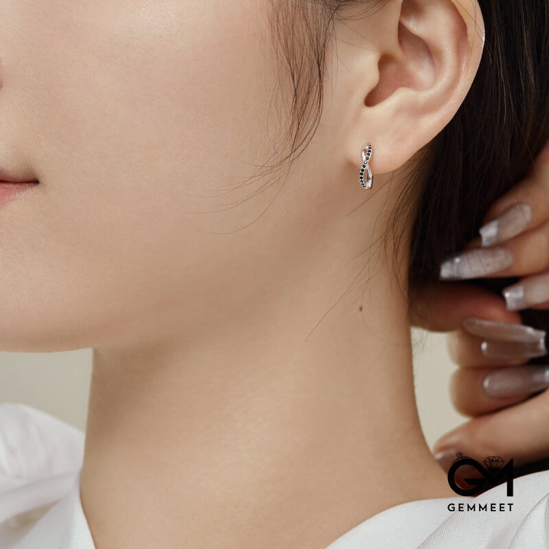 S925 Sterling Cross Design Infinite Symbol Stud Earrings