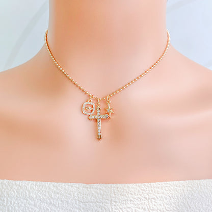 Cross Hexagram Devil's Eye Necklace