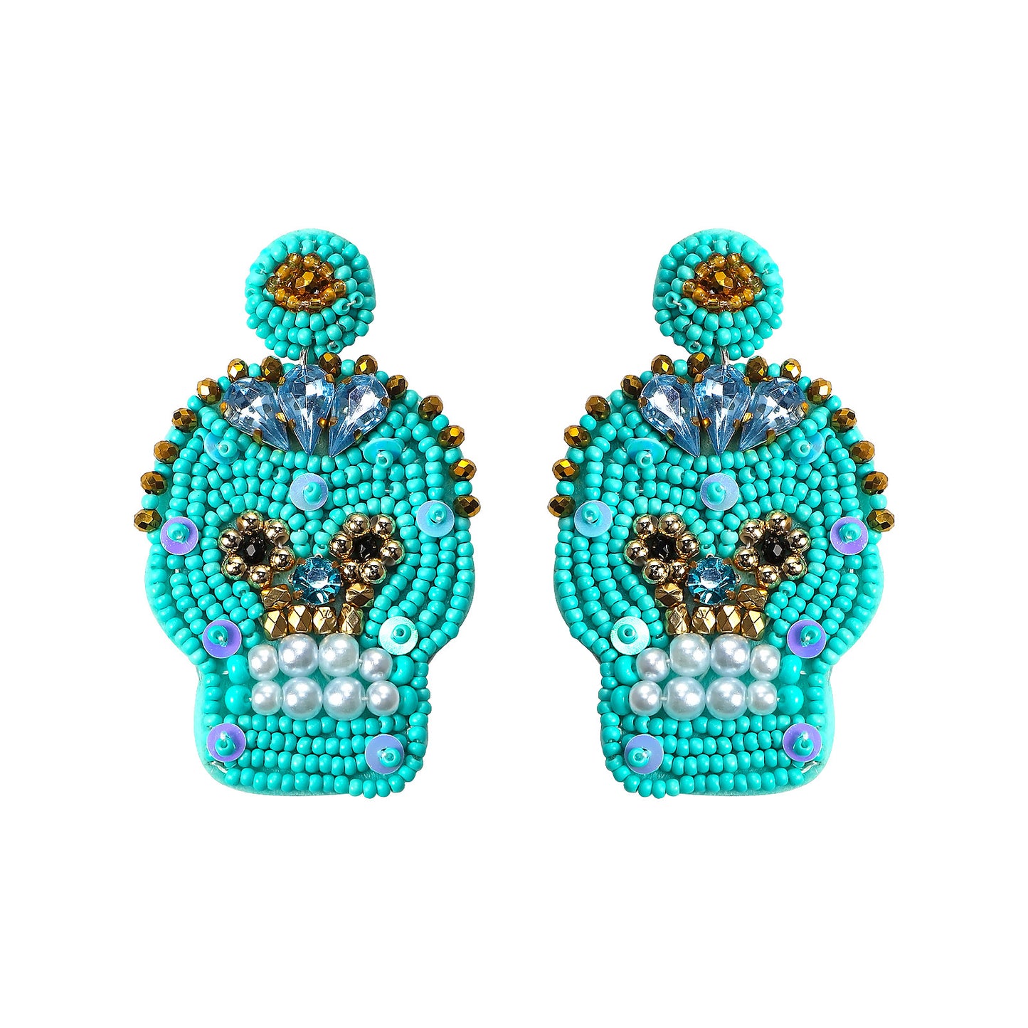 Halloween Masquerade Skull Handmade Bead Earrings