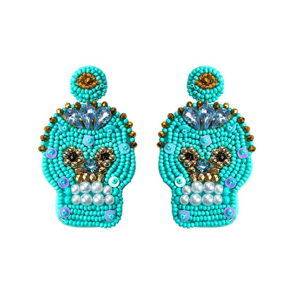 Halloween Masquerade Skull Handmade Bead Earrings