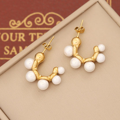 Heart-shaped Stainless Steel Stud Earrings