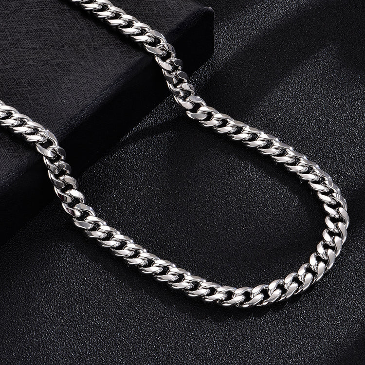 S925 Sterling Silver Cuban Necklaces-8MM