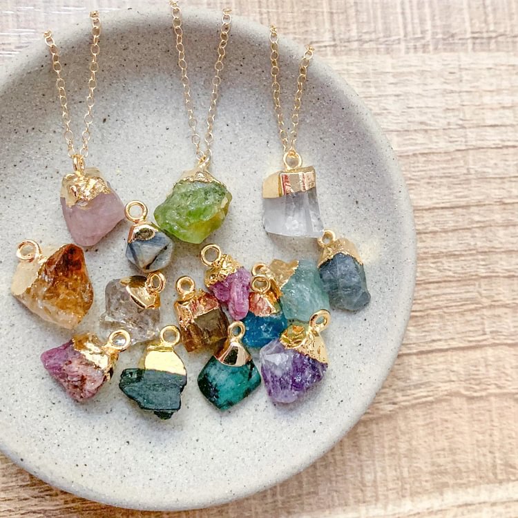 Irregular Crystal Raw Stone Gem gemstone Necklace