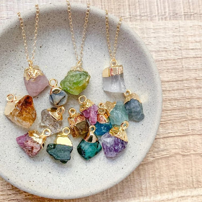 Irregular Crystal Raw Stone Gem gemstone Necklace