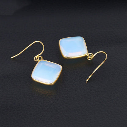 Stone Amethyst Geometric Earrings