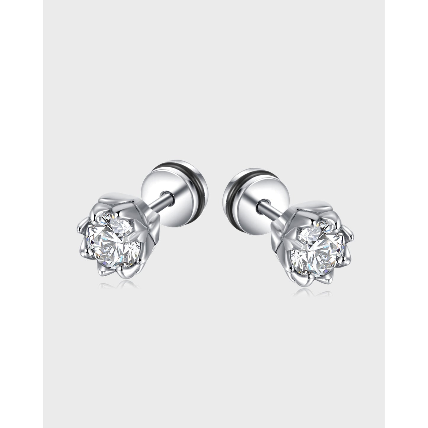 Stainless Steel Bud Shape Stud Earrings