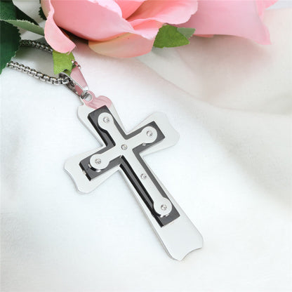 Hip Hop Vintage Cross Zircon Pendant