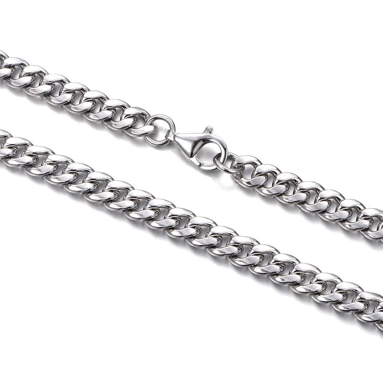 S925 Sterling Silver Cuban Necklaces-8MM