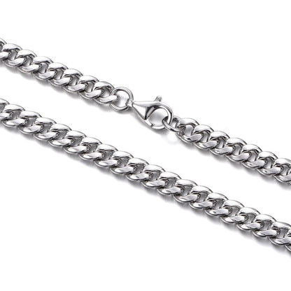 S925 Sterling Silver Cuban Necklaces-8MM