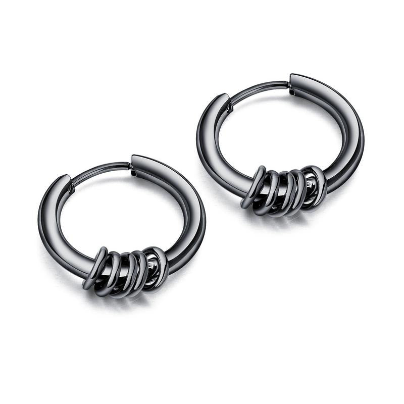 Stainless Steel Ferrule Hoop Earrings