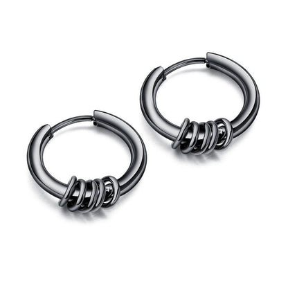 Stainless Steel Ferrule Hoop Earrings