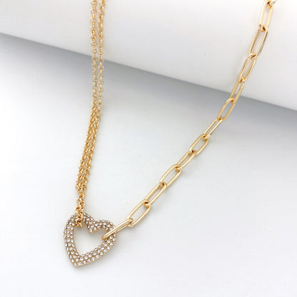 Three-dimensional Love Zircon Necklace