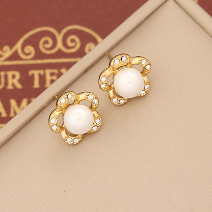 Heart-shaped Stainless Steel Stud Earrings