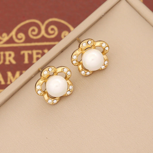 Heart-shaped Stainless Steel Stud Earrings