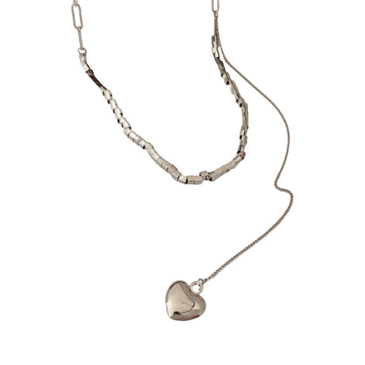 Heart Square Tassel Necklace